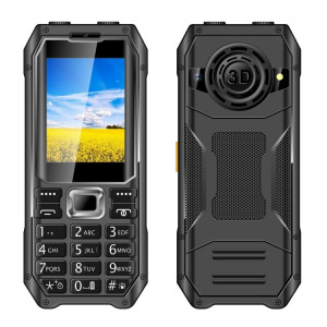 Téléphone à clavier Q6000 pour personnes âgées, 2,4 pouces, 6800 mAh, deux lampes de poche, 21 touches, SOS, FM, double SIM, GSM, prise : prise britannique (noir) SH803A290-20