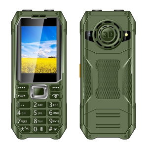 Téléphone à clavier Q6000 pour personnes âgées, 2,4 pouces, 6800 mAh, deux lampes de poche, 21 touches, SOS, FM, double SIM, GSM, prise : prise britannique (vert) SH803B307-20