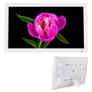 Cadre photo numérique à écran LED XCLT2150 de 21,5 pouces, type de prise : prise britannique (blanc) SH403B115-20