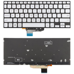Clavier rétroéclairé pour ordinateur portable Asus VivoBook S14 K430 A430 X430 S403 S4300F S4300U (version américaine) (argent) SH901B894-20