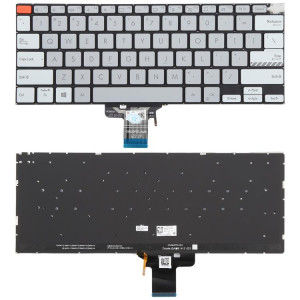 Clavier rétroéclairé pour ordinateur portable Asus Vivobook Pro 14X M7400 M4700 M4700QC M4700PC M7600 M3400 M3401 M3401Q X7400 X3400 X3400P K3400P (gris) SH401B814-20