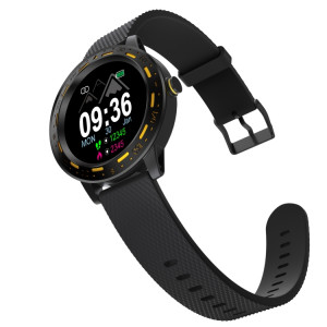 S18 1,3 pouces écran TFT IP67 Bracelet de montre intelligente étanche, moniteur de sommeil de soutien / moniteur de fréquence cardiaque / surveillance de la pression artérielle (noir jaune) SH001A900-20