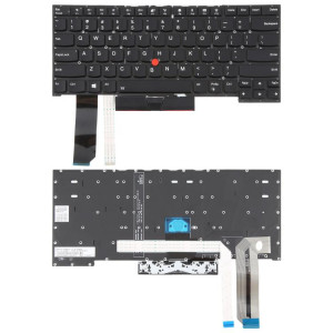 Clavier rétroéclairé pour ordinateur portable, version américaine, avec pointage, pour Lenovo Thinkpad E480, E485, E490, E495, E490S, L380, L480, L390, L490, R480, R490, T480S, T490, T495, 01YP360 (noir) SH301A686-20