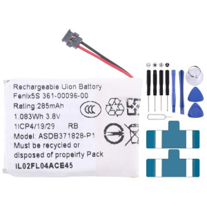 Batterie de remplacement 285 mA pour Garmin Fenix ​​5S 361-00096-00 SH12051148-20