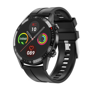 Q88 Montre intelligente Bluetooth à double mode à écran tactile de 1,28 pouce, moniteur de sommeil / moniteur de fréquence cardiaque / surveillance de la pression artérielle (bracelet en silicone noir) SH501A895-20