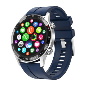 Q88 Montre intelligente Bluetooth à double mode à écran tactile de 1,28 pouces, moniteur de sommeil / moniteur de fréquence cardiaque / surveillance de la pression artérielle (bracelet en silicone bleu) SH501B802-20