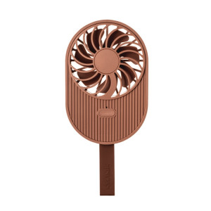 LLD-17 0.7-1.2W Forme De Crème Glacée Portable 2 Contrôle De Vitesse USB Ventilateur De Poche Avec Lanière (Marron) SH166Z750-20