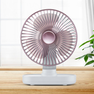 D77 4W Micro USB et USB-C / Type-C Rechargeable Portable Ventilateur de bureau à secousse de tête automatique réglable à quatre vitesses (rose) SH512F1914-20