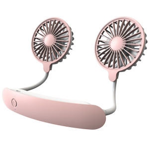 F6 Mini ventilateur de cou suspendu pour l'extérieur, chargement USB, petit ventilateur paresseux (rose) SH822F1649-20