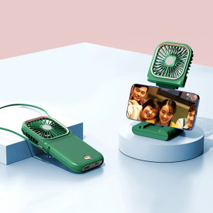 Ventilateur de bureau portable de ventilateur de poche de pochette de poche F30 Portable Mute USB suspendue ventilateur de cou, version améliorée (vert) SH831G1086-20