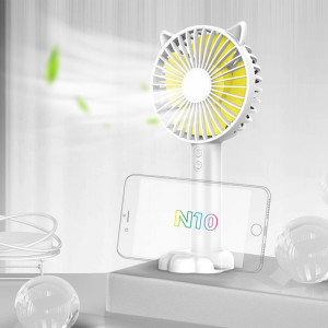 Ventilateur électrique de support de bureau multifonction N10, avec contrôle à 3 vitesses (blanc) SH200W994-20