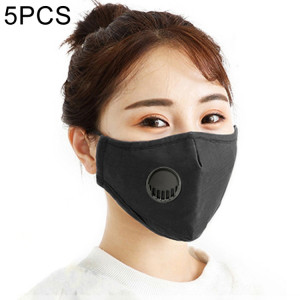 5 PCS pour hommes femmes filtre remplaçable lavable masque respiratoire PM2.5 masque anti-poussière (noir) SH503B1262-20