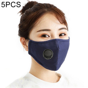 5 PCS pour hommes femmes filtre remplaçable lavable masque respiratoire PM2.5 masque anti-poussière (bleu marine) SH03NV1112-20