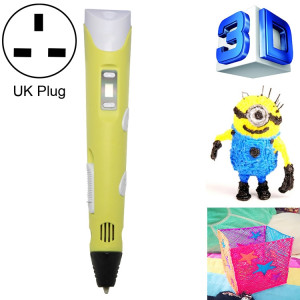 Stylo d'impression 3D portatif, prise britannique (jaune) SH036Y146-20