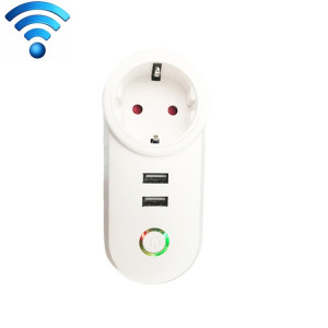 C178C 2 ports USB + 1 prise de courant intelligente Smart prise de l'UE, compatible avec Alexa et Google Home, AC 110V-230V, prise de l'UE SC001A741-20