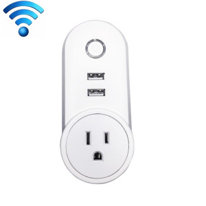 C178A 2 ports USB + 1 prise US Plug Smart Smart Power prise, compatible avec Alexa et Google Home, AC 110V-230V, prise américaine SC001D1583-20