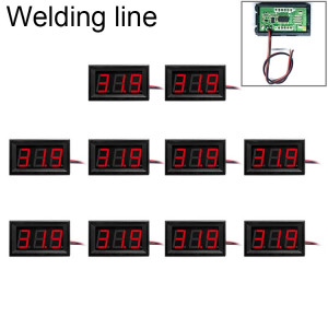 Mesureur de tension numérique avec boîtier, 10 fils de soudure de 0,56 pouce avec fil de soudage, Tension de mesure: DC 4,5-30V (Rouge) SH105R1995-20