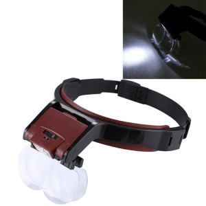 Loupe de tête de lecture de dentisterie d'entretien réglable multifonction avec 2 lumières LED et 4 lentilles (1.7X, 2X, 2.5X, 4X) SH1519677-20