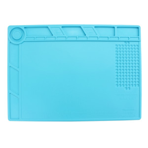 Plate-forme de maintenance Tapis en silicone pour isolation thermique, haute résistance à la chaleur, Taille: 34.8cm x 25cm (Bleu) SM916L1249-20