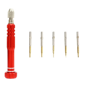 JF-6688 5 en 1 Métal Stylo Multi-usages Tournevis Set pour la réparation de téléphone (Rouge) SJ917R1777-20