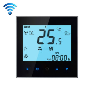 Thermostat d'ambiance programmable à 2 tubes avec écran LCD pour ventilateur, prise en charge Wifi (noir) SH0002430-20