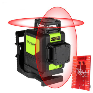 902CR Niveau laser 2 × 360 degrés couvrant les murs et les sols 8 lignes faisceau rouge IP54 étanche à l'eau / à la poussière (rouge) SH268R1149-20