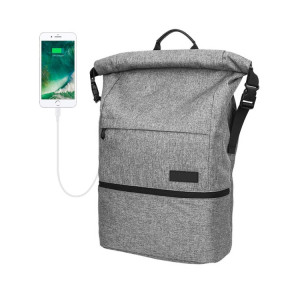 Sac à dos étanche en polyester pour ordinateur portable avec interface USB Capacité: 35L (gris clair) SH31LH1461-20