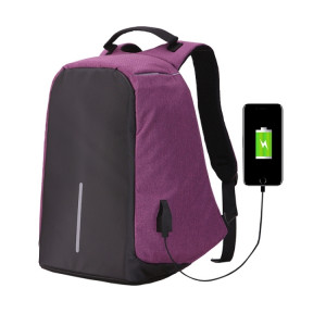 Multi-Function Grande Capacité Voyage Anti-vol Sécurité Casual Sac À Dos Sac D'ordinateur Portable Avec Interface De Charge USB Externe Pour Hommes / Femmes, Taille: 42 x 29 x 14 cm (Violet) SH359P987-20