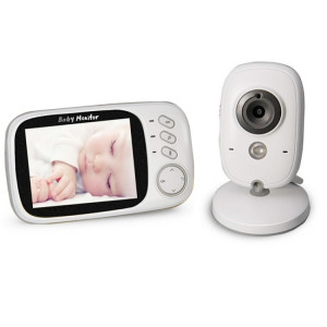 VB603 Moniteur pour bébé avec caméra de surveillance sans fil à affichage à cristaux liquides de 2,4 pouces à cristaux liquides de 2,4 GHz, Prise en charge de la conversation en arrière, Vision nocturne (Blanc) SH139W114-20