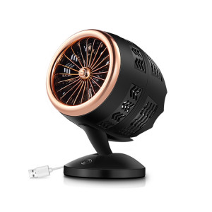 Refroidisseur d'air de ventilateur électrique de bureau à cycle de convection d'air de charge mini USB réglable, supporte le contrôle à 2 vitesses (or noir) SH26BJ1097-20