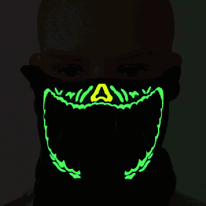 Masque FG-MA-01 Halloween avec commande vocale et masque de cosplay avec contrôle de la lumière LED SH438296-20