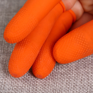 Gants de protection en latex antistatiques antistatiques durables de 100 PCS, Taille: L, 2.8 * 6.5cm (Orange) SH589E1555-20