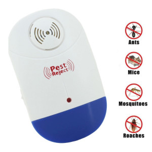 Répulsif ultrasonique électronique de contrôle de ravageur de rat de moustique avec la lumière de LED, AC90V-250V (blanc + bleu) SR4601297-20