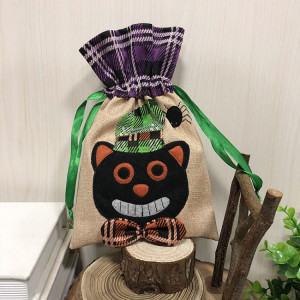 Black Cat Pattern Halloween Décorations Creative Cartoon Bonbons Cadeaux Enfants Sac Fourre-tout Cordon SH895B1594-20