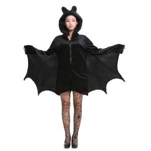 Costume Halloween Enfants et femmes chauve-souris, vêtements de vampire, scène, spectacle, cosplay, vêtements, taille: L, poitrine: 94cm SH62321661-20