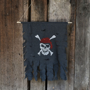 Halloween Décoration Jolly Roger Skull Bannière Pirate Flag Party Supplies, Petit Format: 47 x 51cm SH6358452-20