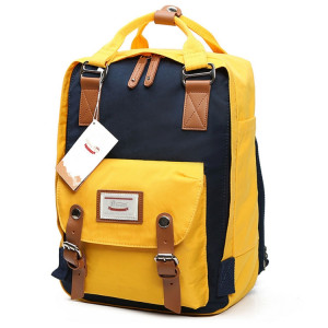 Sac à dos de voyage pour ordinateur portable de mode pour ordinateur portable avec poignée, taille: 38 * 28 * 15cm (jaune + bleu foncé) SH665L354-20