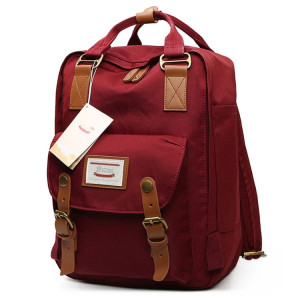 Mode sac à dos de voyage décontracté pour ordinateur portable sac étudiant avec poignée, taille: 38 * 28 * 15 cm (vin rouge) SH665M181-20