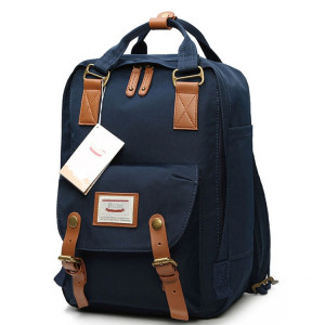 Mode sac à dos de voyage décontracté pour ordinateur portable sac étudiant avec poignée, taille: 38 * 28 * 15cm (bleu foncé) SH665R1682-20