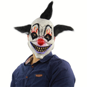 Halloween Festival Party Latex Wizard Clown Effrayé Masque Couvre-chef, avec des cheveux SH69281036-20
