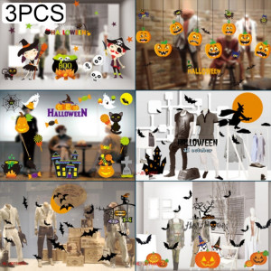 Le PVC de décorations de 3 PCS Halloween a personnalisé des autocollants électrostatiques en verre de bricolage, livraison aléatoire de style SH6955837-20