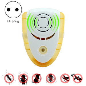 6W Électronique Ultrasons Électromagnétique Anti Mosquito Rat Insecte Pest Repeller avec Lumière, UE Plug, AC 90-240 V (Jaune) S638AY1491-20