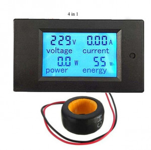 PZEM-061 Instrument de mesure de tension à affichage numérique 4 en 1 DC, AC 80-260V, 100A (noir) SH980B1263-20