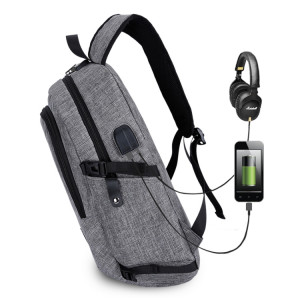 Multifonctionnel grande capacité voyage sac à dos décontracté sac d'ordinateur portable avec interface de charge USB externe et prise casque et verrouillage antivol pour hommes (gris) SH071H72-20