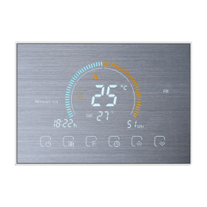 BHT-8000-GC-SS Miroir en acier inoxydable brossé contrôlant le chauffage de la chaudière à eau / gaz Économie d'énergie et respectueux de l'environnement Smart Home Affichage négatif Écran LCD Thermostat SH86671805-20