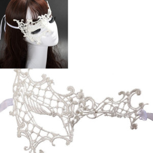 Mascarade halloween party dance sexy lady masque de dentelle visage mi-yeux (blanc) SH965W64-20