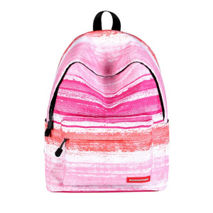Sac à bandoulière d'école de sac à dos de voyage d'impression de motif de rayure rose pour des filles, taille: 40cm x 30cm x 17cm SH908E811-20