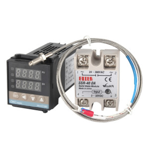 Thermostat REX-C100 + Thermocouple + Module à semi-conducteurs SSR-25 DA Kit de contrôle de température intelligent SH5461409-20