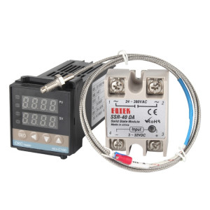 Thermostat REX-C100 + Thermocouple + Module à semi-conducteurs SSR-100 DA Kit de contrôle de température intelligent SH5465369-20