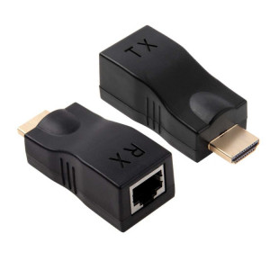 Adaptateur d'extension HDMI vers RJ45 (récepteur et émetteur) par câble Cat-5e / 6, prise en charge HDCP, distance de transmission: 30 m (noir) SH002B1423-20